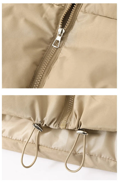 Women Short Cotton Down Vest Sleeveless Warm Stand Up Collar Outerwear Casual Winter Loose Basic Thick Jacket Female Clothes