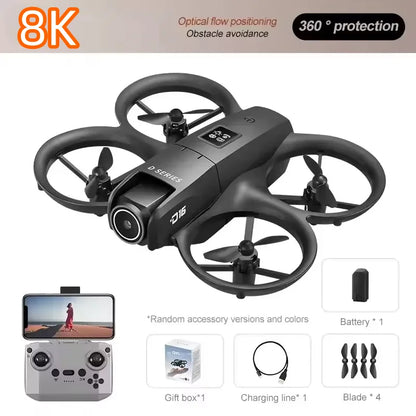 D16 Mini Drone 8K HD Dual Camera Profesional 180° Electric Adjustable GPS Positioning Obstacle avoidance Bushless UAV 2026 New