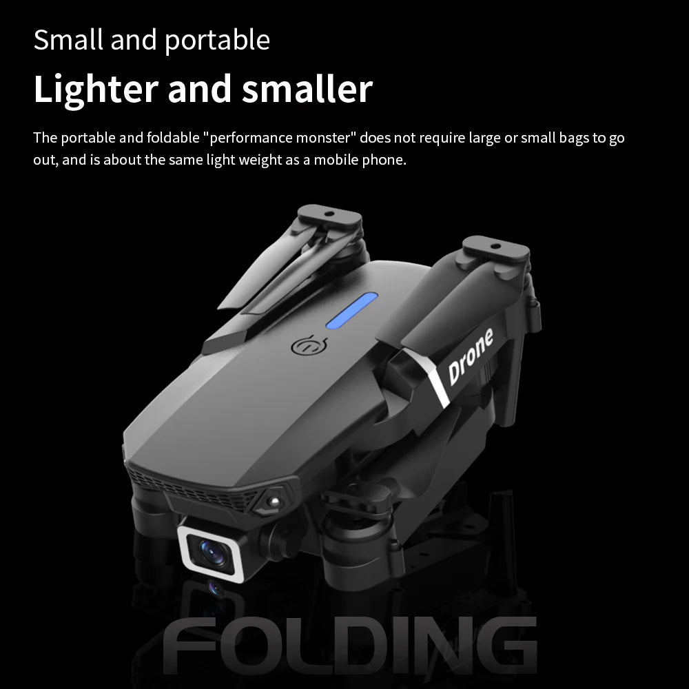 2026 RC Foldable Quadcopter Dron Helicopter Toys Gift E88 Pro WIFI FPV Drone Wide Angle Mini Drone with Height Hold