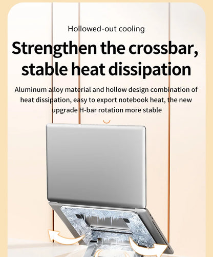Laptop Stand 360° Rotatable Notebook Holder Liftable Desk Riser Stand Aluminum Alloy Stand Compatible With 9.7-17.3 Inch Laptops