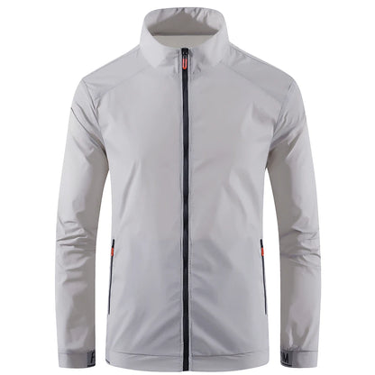 Men's sun protection clothes for summer ultra-thin breathable ice silk trendy fashion UV resistant air conditioning jacket jacke