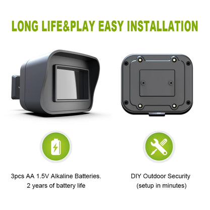 Smart Outdoor Home Security - Weather Resistant WiFi Motion Sensor&Detector - Remote APP Notifications - Compatible With Alexa