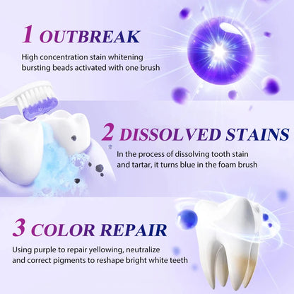 Teeth Whitening Toothpaste Effectively Removes Tea, Coffee, and Wine Stains Fresh Breath Toothpaste for Sensitive Teeth 3 Pack