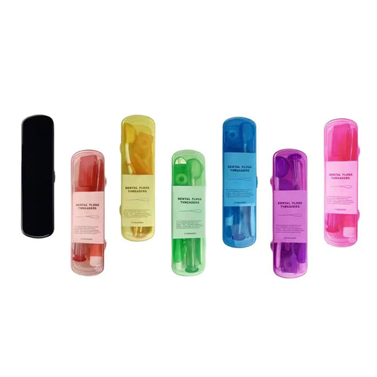 8pcs Orthodontic Oral Care Kit Dental Teeth Cleaning Whitening Tool Portable Travel Interdental Brush Mirror Floss Thread Suit
