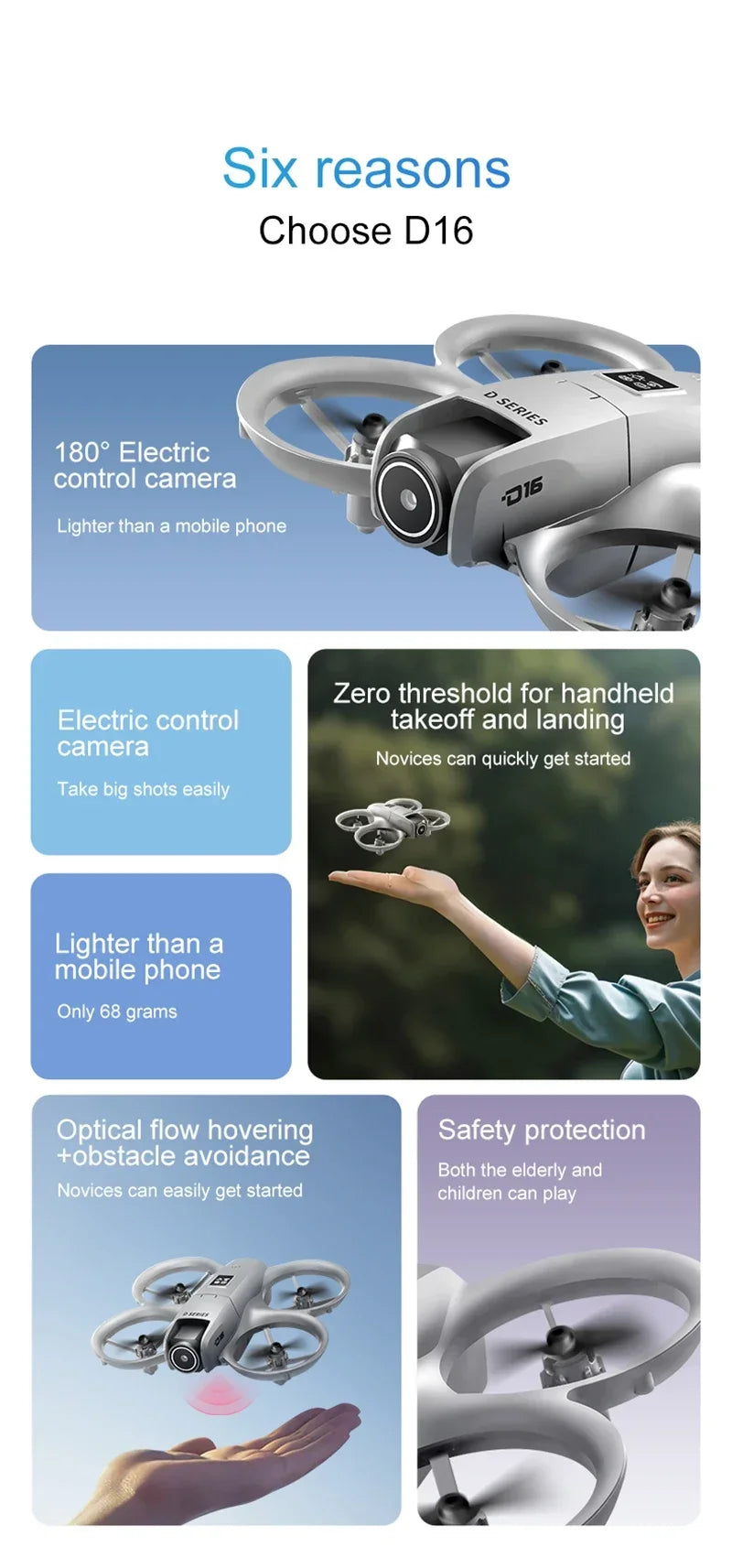 D16 Mini Drone 8K HD Dual Camera Profesional 180° Electric Adjustable GPS Positioning Obstacle avoidance Bushless UAV 2026 New