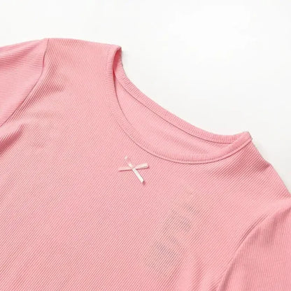 Girls Sets Summer Thin Children Short Sleeve Set Kids Homewear Clothes Girl Pure Color Pajamas Outfits