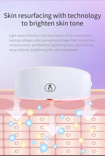 7 Colors LED Face Mask Beauty Machine Neck Part Mask LED Photon Facial Mask Repaired Skin Anti Aging Skin Rejuvenation Tool