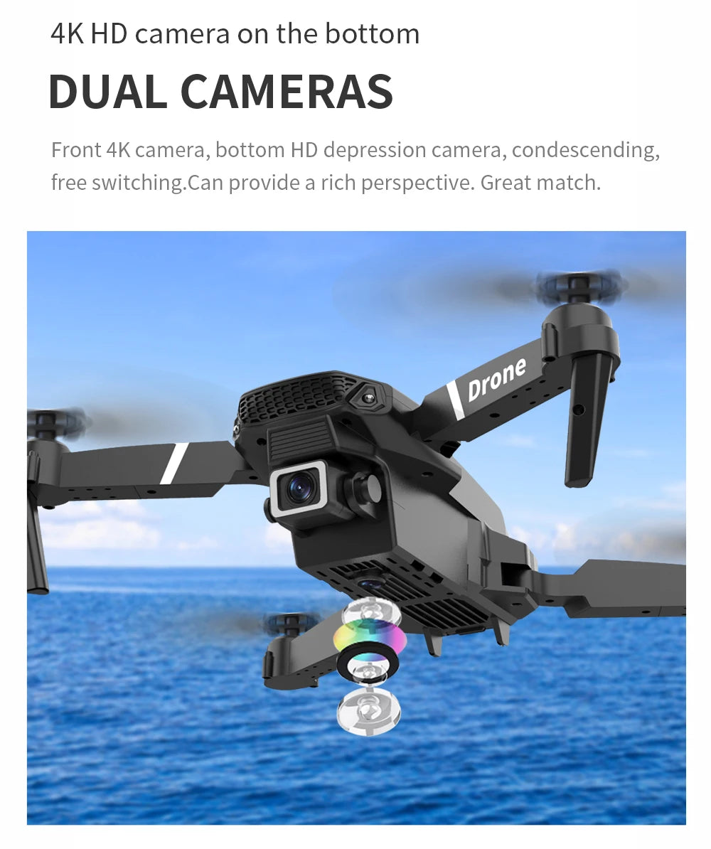 2026 RC Foldable Quadcopter Dron Helicopter Toys Gift E88 Pro WIFI FPV Drone Wide Angle Mini Drone with Height Hold