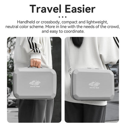 XFJI Travel Organizer Bag for DJI NEO 2 Drone Accessories Hard Shell PU Leather Case Fits RC-N3 Remote Protective Shoulder Pouch