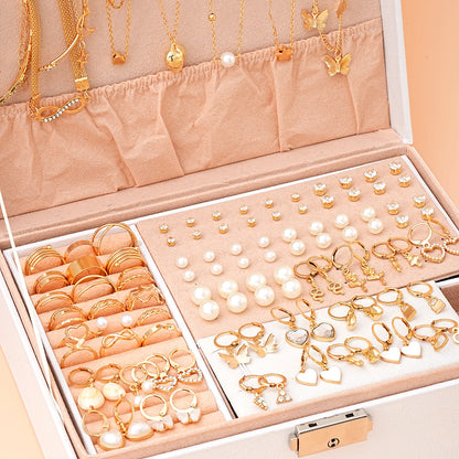 73 Pcs/Set Fashion Wide Face Earrings Necklaces Bracelets Ankles Rings Fashion Combinations Jewelry Sets For Women's Gifts NoBox