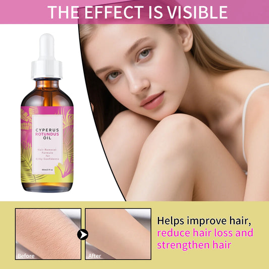 Natural Hair Growth Inhibitor Oil 60ml - Long-Lasting Reduction with Jojoba & Almond Oil for Smooth, Silky Skin, All Skin Types.