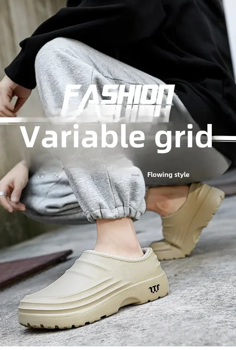 Waterproof Cotton Chef Shoes For Men Anti-Slip Work Footwear Warm Comfortable Kitchen Specialized Shoes With EVA Outsole