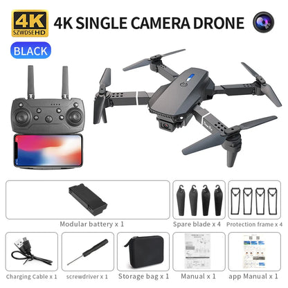 2026 RC Foldable Quadcopter Dron Helicopter Toys Gift E88 Pro WIFI FPV Drone Wide Angle Mini Drone with Height Hold