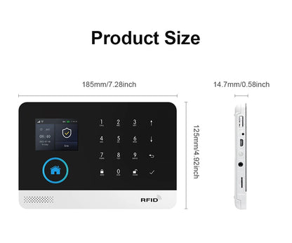 Smart Home GSM Alarm System 4G Wifi System for House Security Wireless with Door Sensor Work with Smart Life APP for Alexa