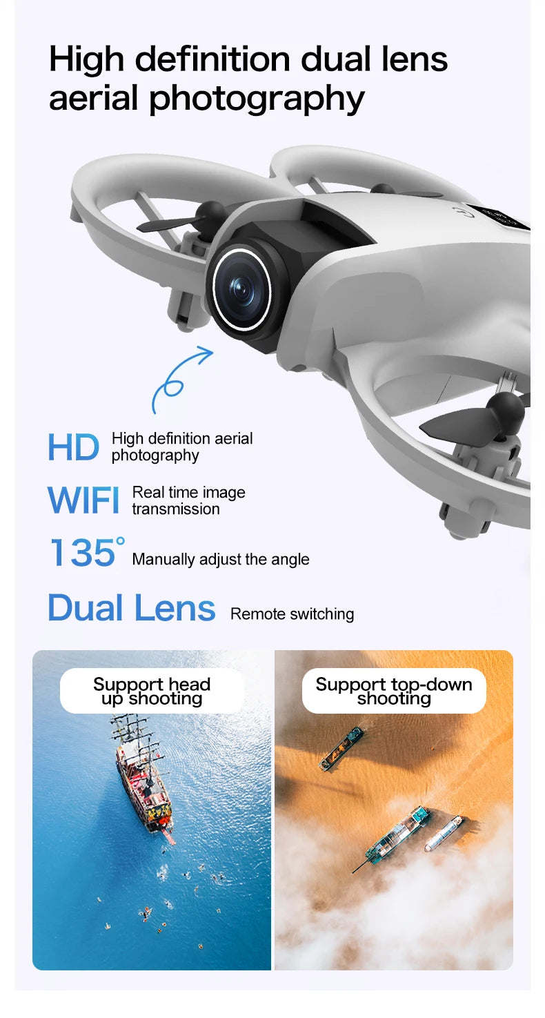 T3/GT3 Dual Camera 68g Mini 6k/8k Drone Obstacle Avoidance FPV With LED Light GT3 Optical Flow Electric Camera 360 Flip Drone