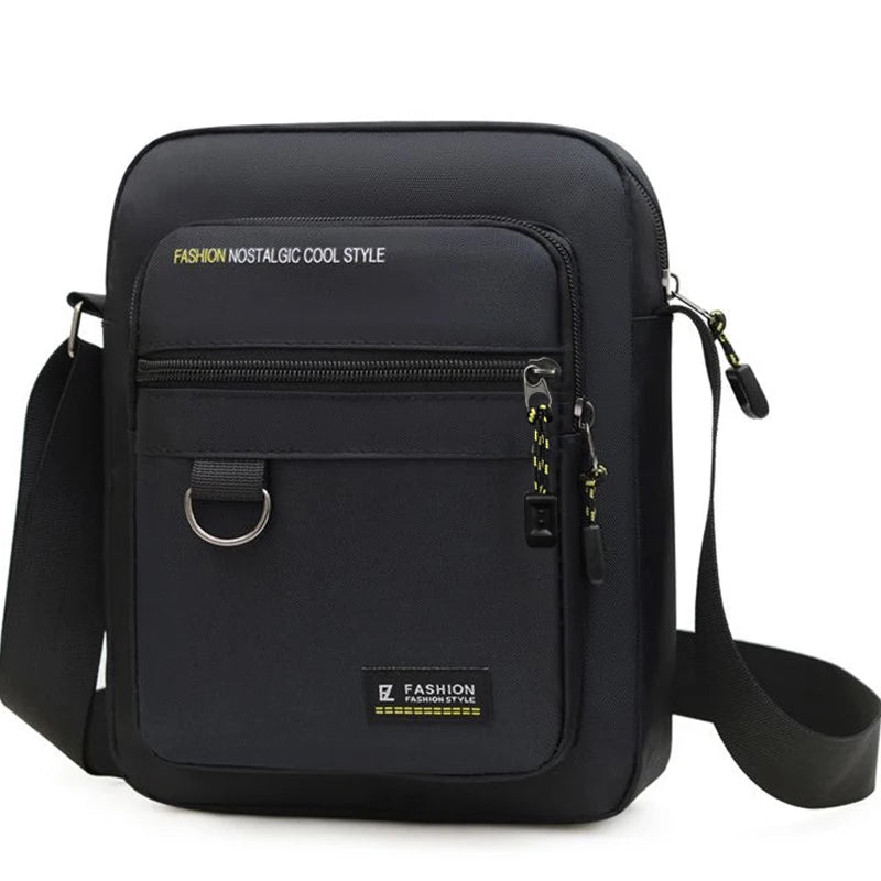 Durable Men's Crossbody Bag, Water Resistant Nylon Shoulder Purse with Multi-pocket Design for Daily Commute & Travel