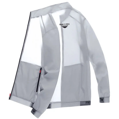 Men's sun protection clothes for summer ultra-thin breathable ice silk trendy fashion UV resistant air conditioning jacket jacke