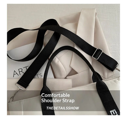 Homefish 2024 New Casual Tote Large Capacity ShoulderBag Nylon Waterproof Handbag Simple Fashion Messenger Bags for Schoolgirl