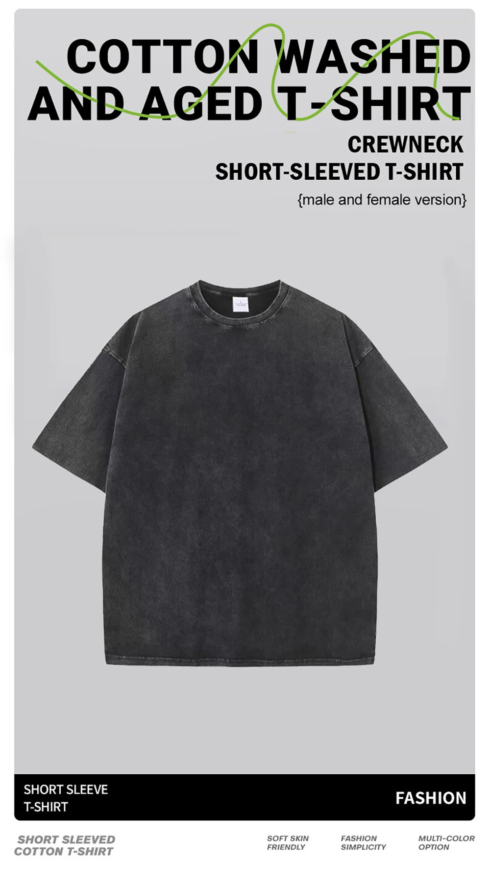 Fashion Womans Cotton Washed T-shirts The Devil's Moon Letter Prints Tops Casual O-Neck Oversize Tees Street Female Clothes