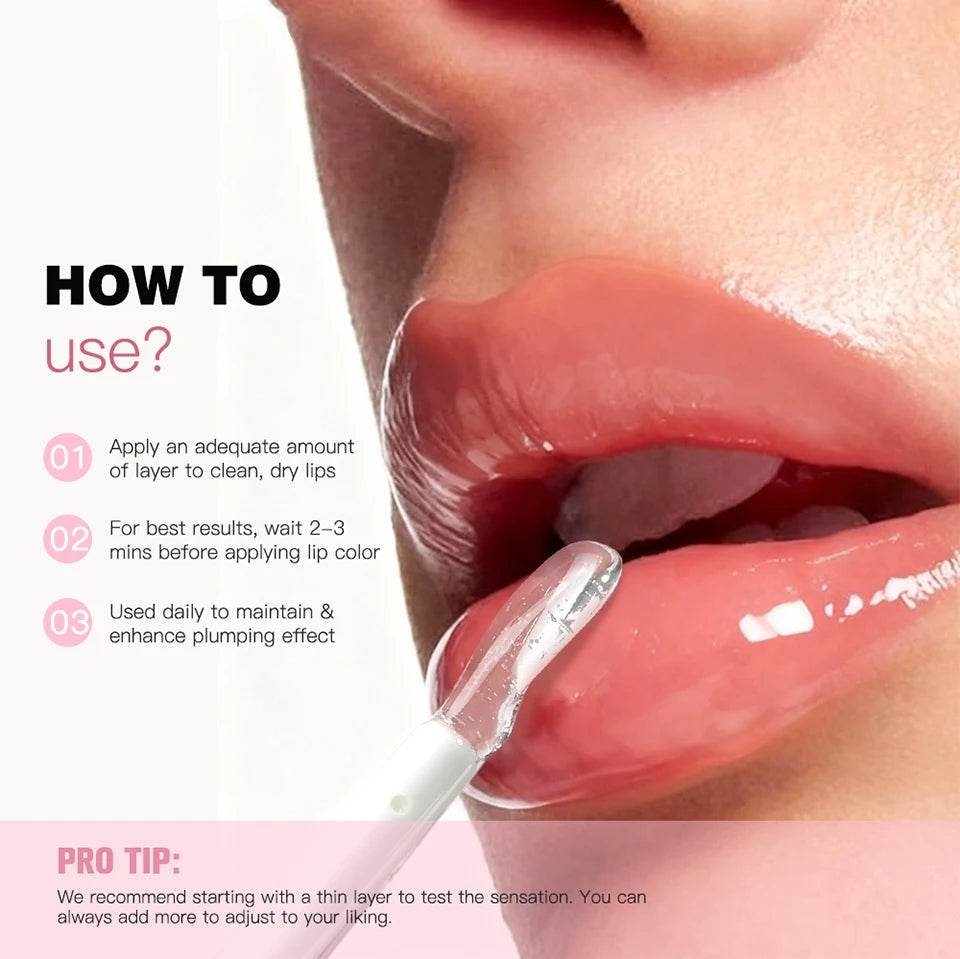 Instant Plumping Lip Oil Plump Lip Oil Hydrating Glossy Non-Drying And Non-Sticky Long-Lasting Moisture Moisturizing Lip Gloss