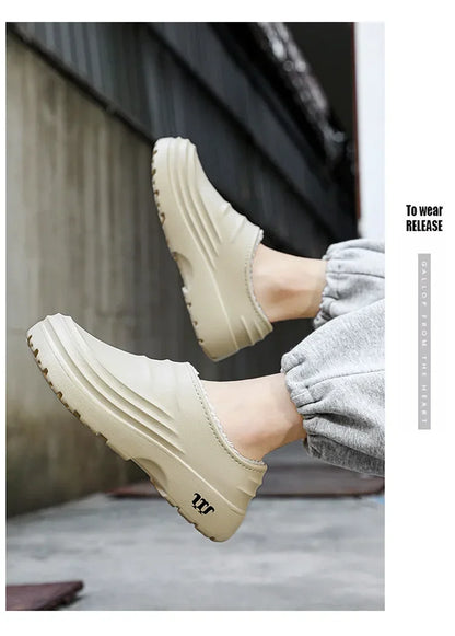 Waterproof Cotton Chef Shoes For Men Anti-Slip Work Footwear Warm Comfortable Kitchen Specialized Shoes With EVA Outsole