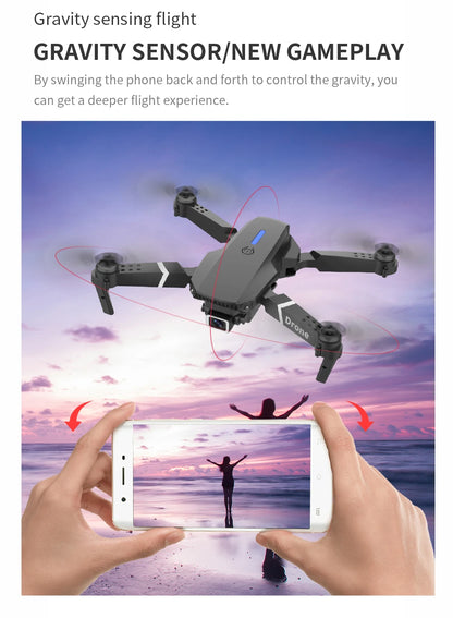 2026 RC Foldable Quadcopter Dron Helicopter Toys Gift E88 Pro WIFI FPV Drone Wide Angle Mini Drone with Height Hold