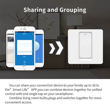 Smart Home  Homekit Smart WiFi Push Button Wall Switches 1/2/3Gang LED Room Lights for iphones Works with Siri Voice