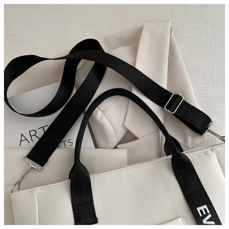 Homefish 2024 New Casual Tote Large Capacity ShoulderBag Nylon Waterproof Handbag Simple Fashion Messenger Bags for Schoolgirl