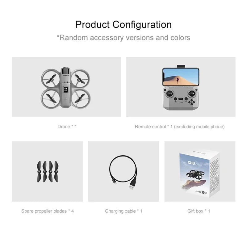 D16 Mini Drone 8K HD Dual Camera Profesional 180° Electric Adjustable GPS Positioning Obstacle avoidance Bushless UAV 2026 New