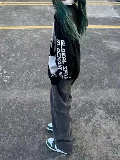 Y2K Women Hip Hop Streetwear Harajuku Sweater Vintage Japanese Style Anime Girl Knitted Soft Pullover Sweaters Female Clothes