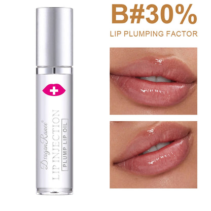 Lip Plumping Oil Moisturizes, Hydrates, and Adds Color as a Base for Lip Care. Glass Lip, Pouty Lips, Glossy Mirror-Like, Gentle, Colorless Lip Oil