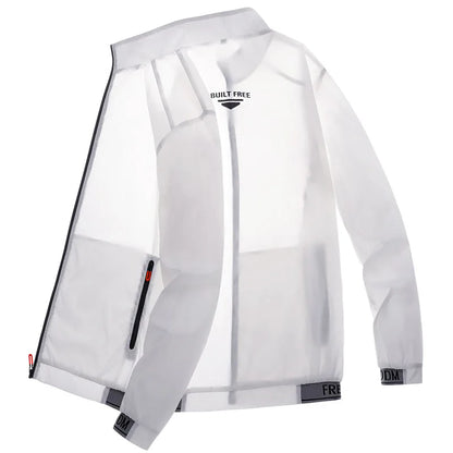 Men's sun protection clothes for summer ultra-thin breathable ice silk trendy fashion UV resistant air conditioning jacket jacke