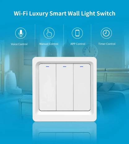 Smart Home  Homekit Smart WiFi Push Button Wall Switches 1/2/3Gang LED Room Lights for iphones Works with Siri Voice