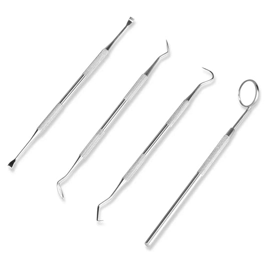 Dental Cleaning Kit Stainless Steel Tartar Scaler Teeth Whitening Tools Oral Care Portable Dentist Set with Endoscopic Cleaner