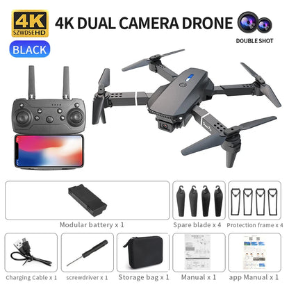 2026 RC Foldable Quadcopter Dron Helicopter Toys Gift E88 Pro WIFI FPV Drone Wide Angle Mini Drone with Height Hold
