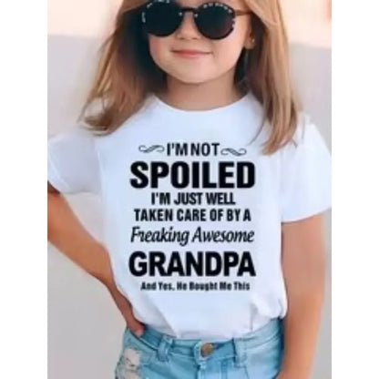 Summer Funny Letter Cute Printer Children's T-shirt Casual Fashion Kids Short Sleeve Tees Trendy Soft Boys Girls Clothes