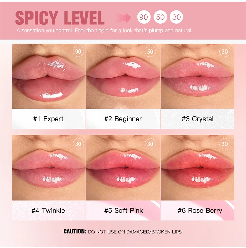 Instant Plumping Lip Oil Plump Lip Oil Hydrating Glossy Non-Drying And Non-Sticky Long-Lasting Moisture Moisturizing Lip Gloss