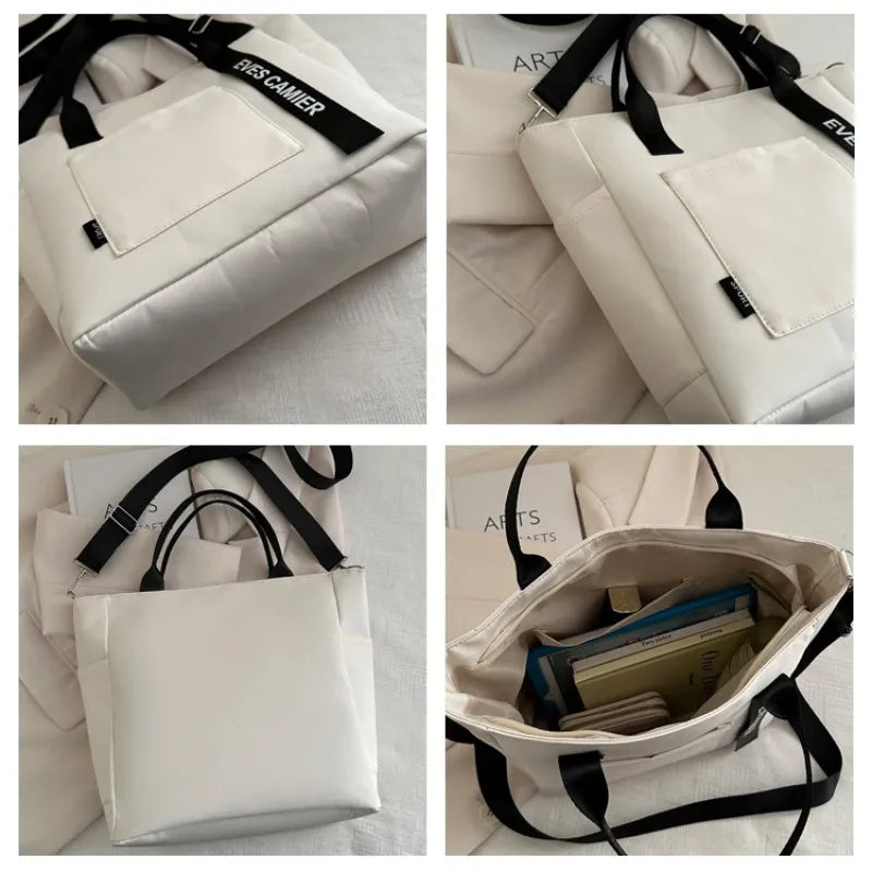 Homefish 2024 New Casual Tote Large Capacity ShoulderBag Nylon Waterproof Handbag Simple Fashion Messenger Bags for Schoolgirl