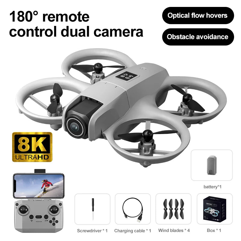 T3/GT3 Dual Camera 68g Mini 6k/8k Drone Obstacle Avoidance FPV With LED Light GT3 Optical Flow Electric Camera 360 Flip Drone