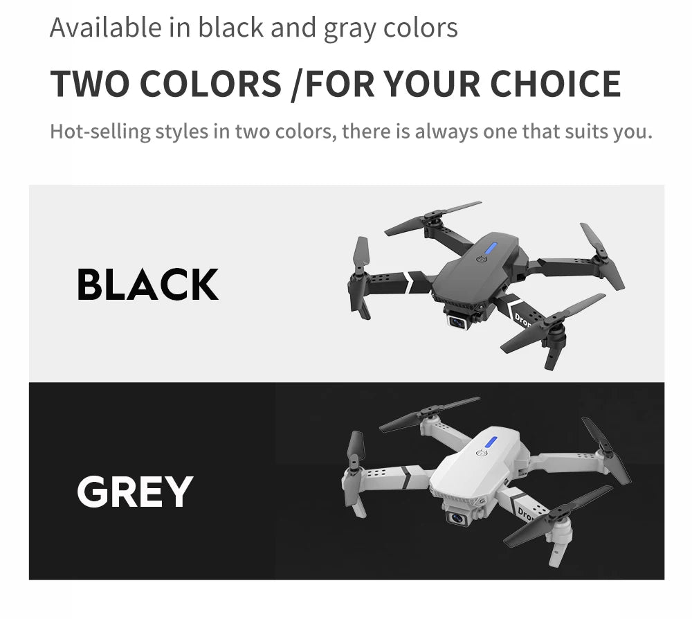 2026 RC Foldable Quadcopter Dron Helicopter Toys Gift E88 Pro WIFI FPV Drone Wide Angle Mini Drone with Height Hold