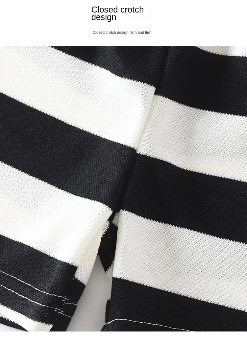 Summer Children Sets Boys Girls Short-sleeved Striped T-shirt +Shorts Set Babies Fashion Round Neck Tracksuits Kids Suits