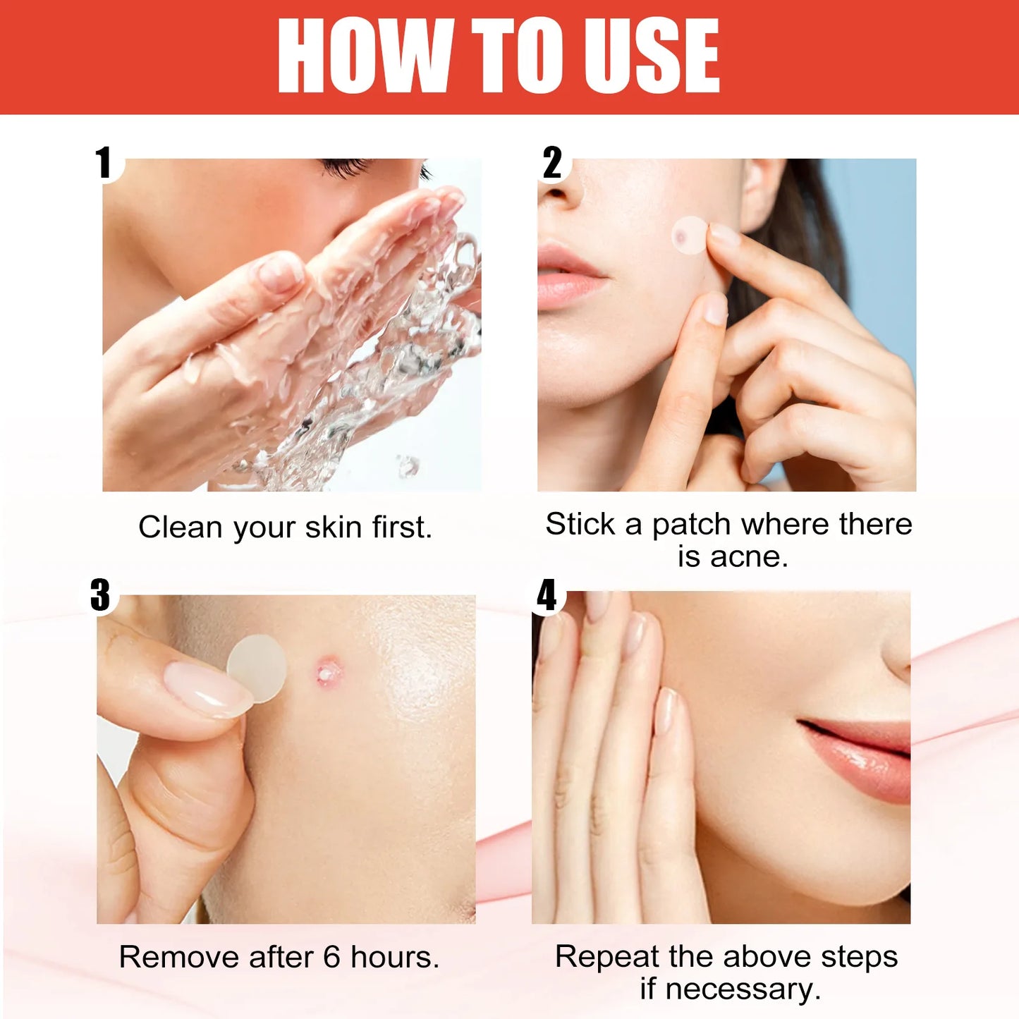 144pcs Face Acne Patch Invisible Skin Care Pimple Acne Patches Anti-inflammatory Healing Absorbing Spot Sticker Covering Acne