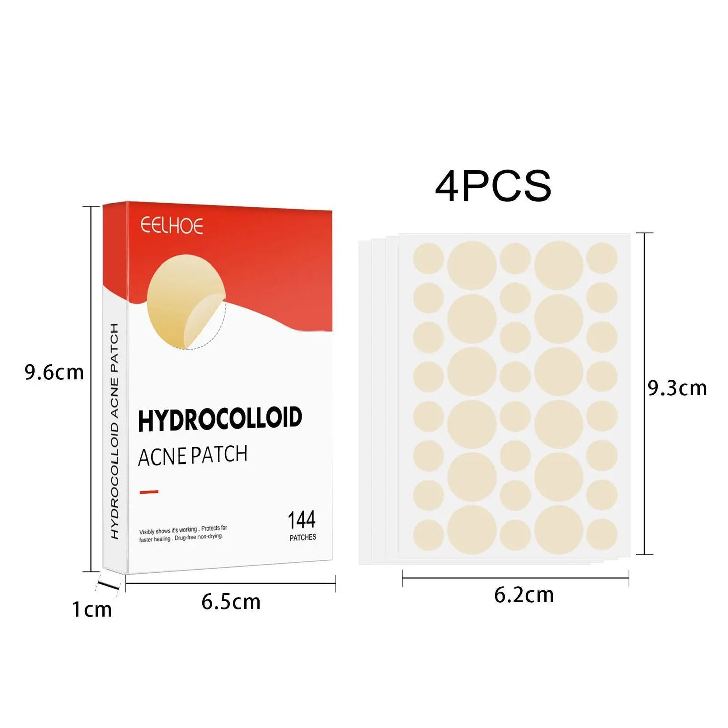 144pcs Face Acne Patch Invisible Skin Care Pimple Acne Patches Anti-inflammatory Healing Absorbing Spot Sticker Covering Acne