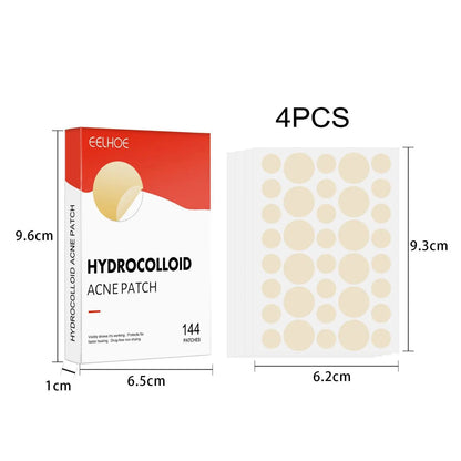 144pcs Face Acne Patch Invisible Skin Care Pimple Acne Patches Anti-inflammatory Healing Absorbing Spot Sticker Covering Acne