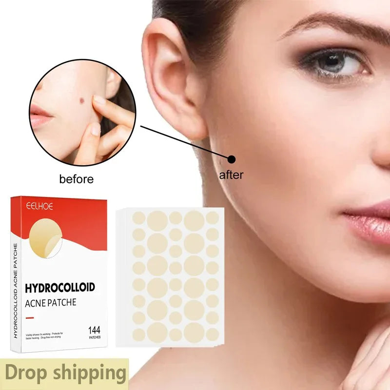 144pcs Face Acne Patch Invisible Skin Care Pimple Acne Patches Anti-inflammatory Healing Absorbing Spot Sticker Covering Acne