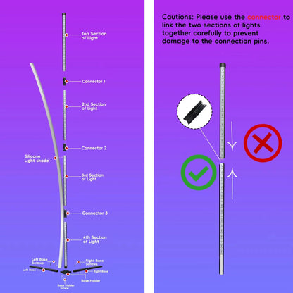 Smart Led Living Room Floor Lamp Rgb Corner Floor Lamp Music Synchronization Application Program Control Suit for Living Room