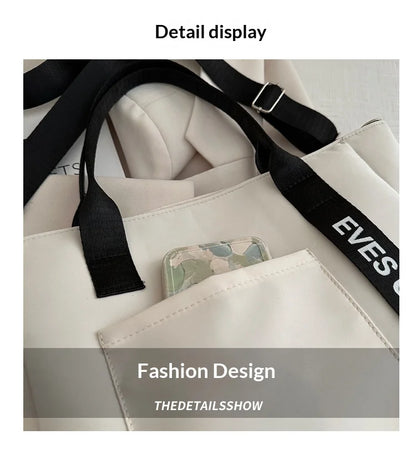 Homefish 2024 New Casual Tote Large Capacity ShoulderBag Nylon Waterproof Handbag Simple Fashion Messenger Bags for Schoolgirl
