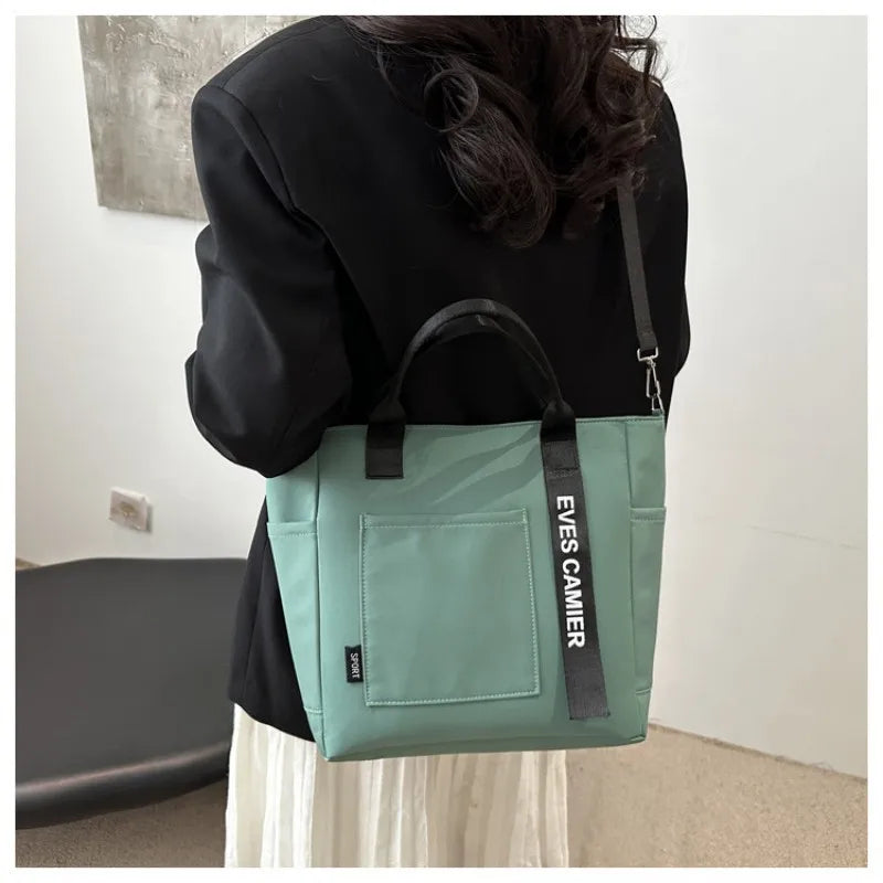 Homefish 2024 New Casual Tote Large Capacity ShoulderBag Nylon Waterproof Handbag Simple Fashion Messenger Bags for Schoolgirl