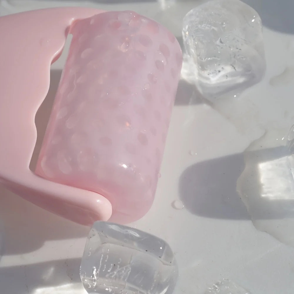 Facial Care Gel Ice Roller Suitable for Face and Body, Cold Compress Warming to Lift Beige Decrease Dark Circles Reusable Clean