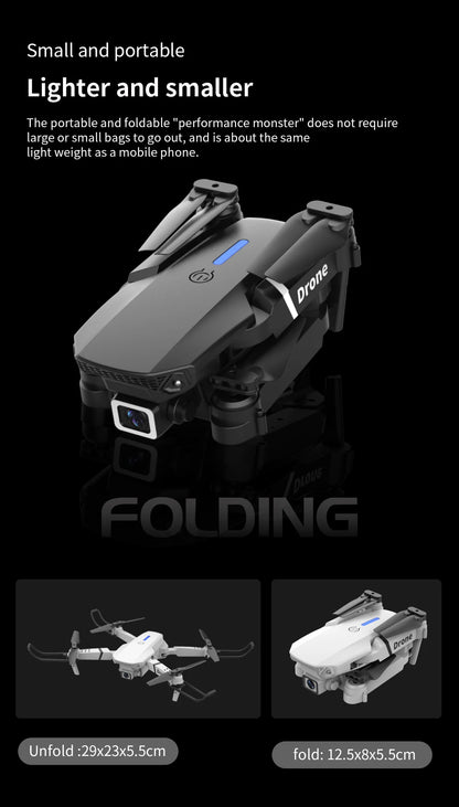 2026 RC Foldable Quadcopter Dron Helicopter Toys Gift E88 Pro WIFI FPV Drone Wide Angle Mini Drone with Height Hold